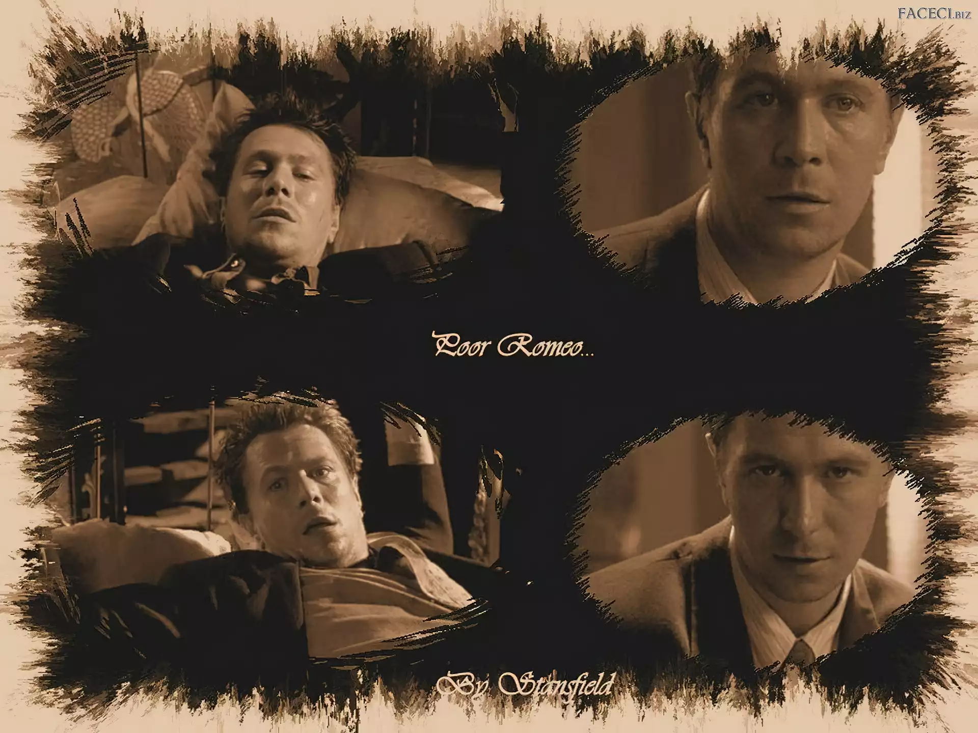 krótkie włosy, Gary Oldman, twarz